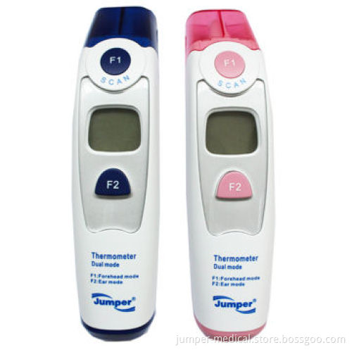 Dual-mode infrared thermometer, forehead and ear mode, babies' healthcare, LCD display, with alarm